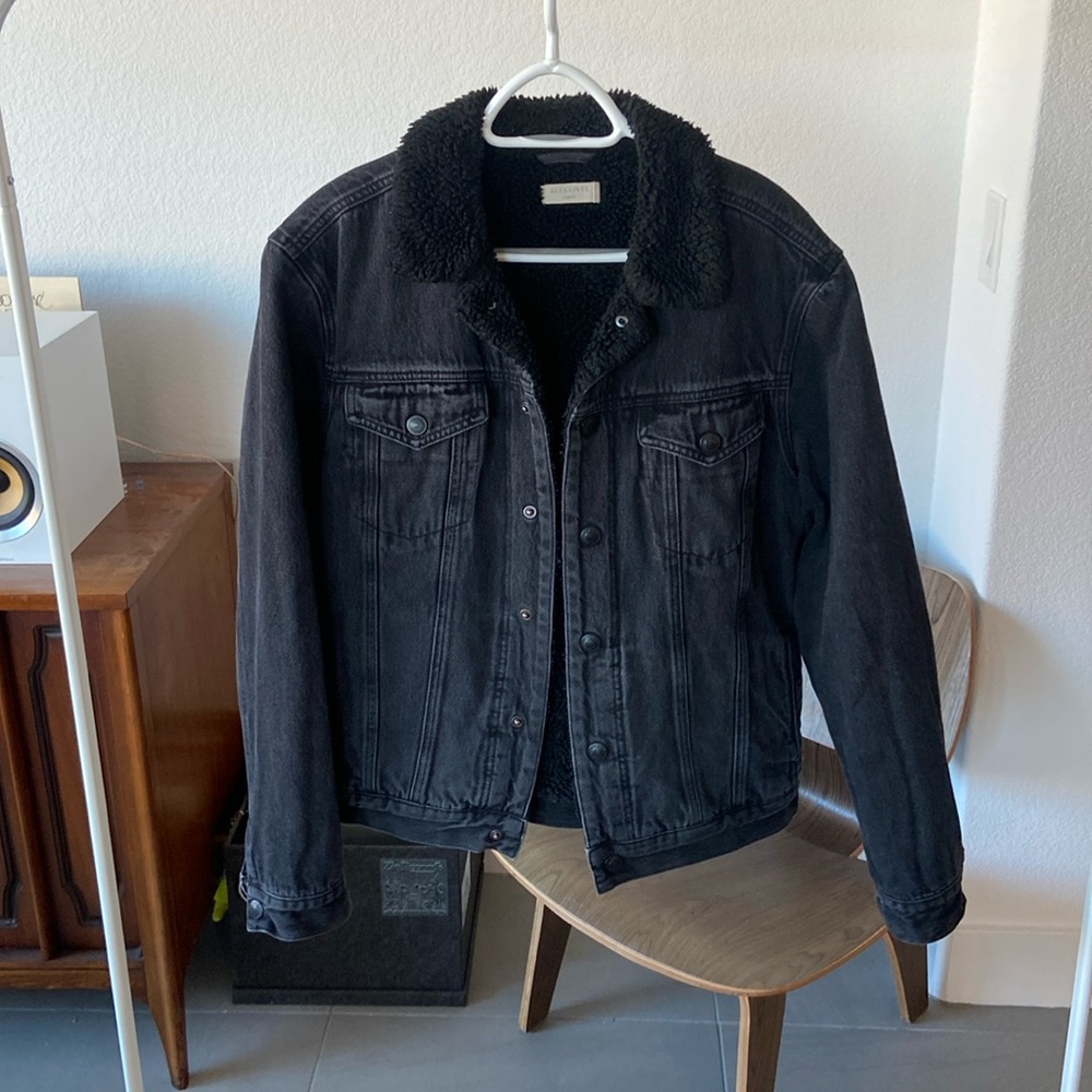All Saints - Men’s Sherpa Denim Jacket - Large